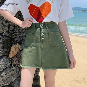 

Skirts Women 2020 Moda Mujer Short Solid All-match Elegant Skirt Womens Trendy A-Line High Waist Ladies Zipper Mini Chic Pockets