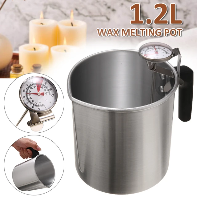 Handmade Diy Wax Melting Pot Professional Candles Melting Cup 1.2l  Aluminium Pot Candle Soap Making Tool With Thermometer - Candle Making  Accessories - AliExpress