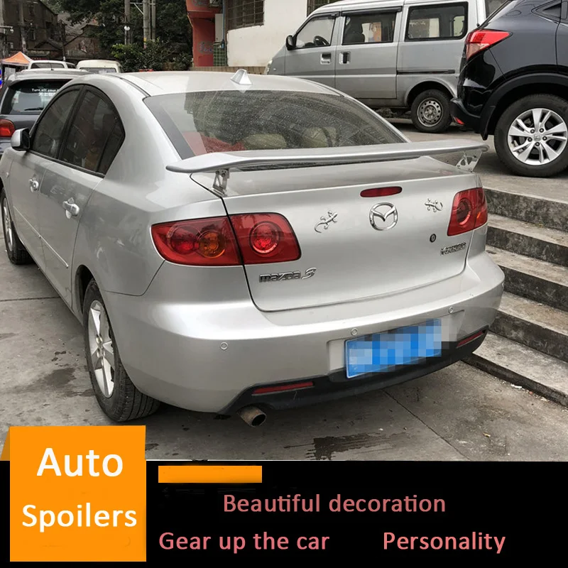 Для Mazda 3 спойлер 2006 2013 спортивный Спойлер ABS Материал заднее крыло автомобиля