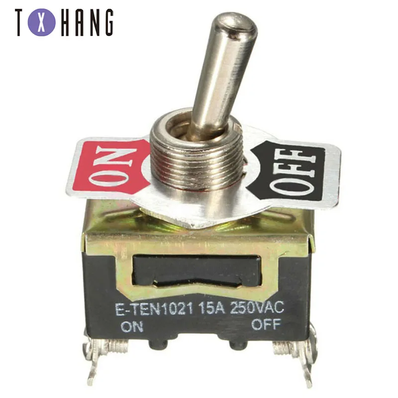 

5Pcs SPST 2Pin Heavy Duty 15A 250V ON/OFF Rocker Toggle Switch Waterproof Boot