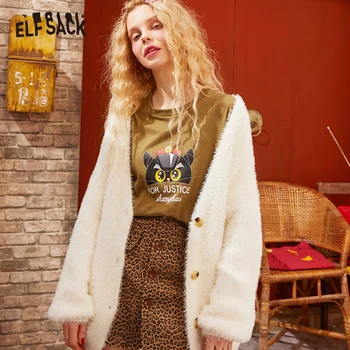 

ELFSACK Multicolor Solid Minimalist Knit Cardigan Women Sweater 2020 Spring Pure Single Button Korean Style Ladies Basic Top