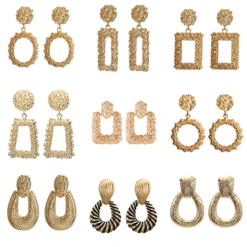 

Korean Fashion Jewelry 2020 Statement Geometric Square Big Metal Earrings For Women Accesorios Oorbellen Brincos Aretes De Mujer