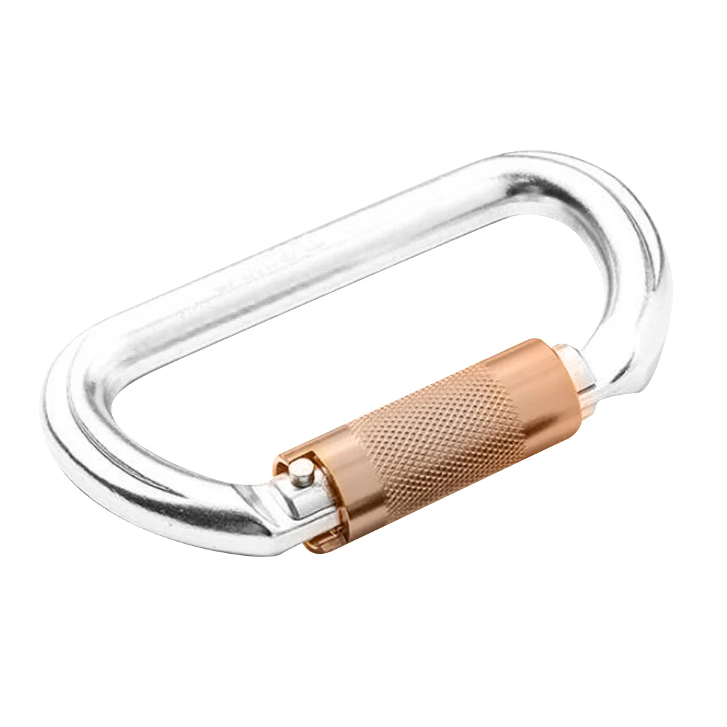 25KN Twist Gate Auto Locking O shape Carabiner Hook Clip For Climbing Mountaineering Caving Exploring Rappelling