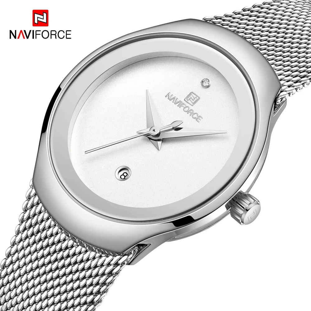 Ladies Watches Waterproof Women Fashion Luxury NAVIFORCE Relogio Quartz Mesh-Strap Feminino