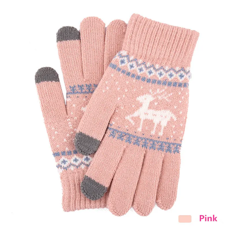 Touch Screen Gloves Women Men Warm Winter Stretch Knit Mittens Full Finger Z