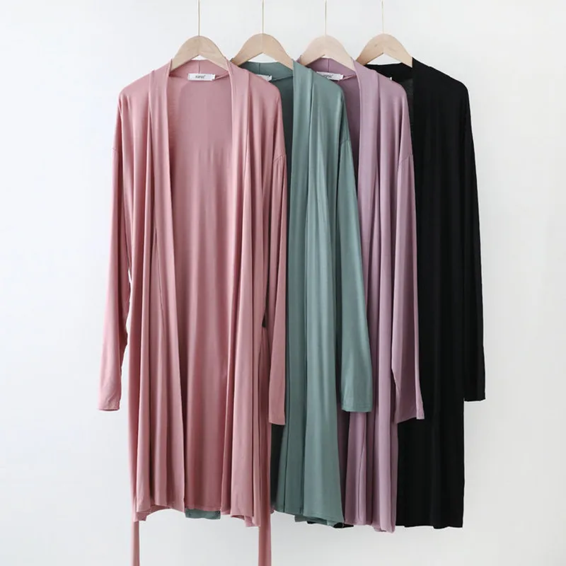 Women's Long Sleeve Modal Sleepwear Autumn Winter Bathrobe Loose Large Size Home Wear Clothes Ladie's Robe XXL