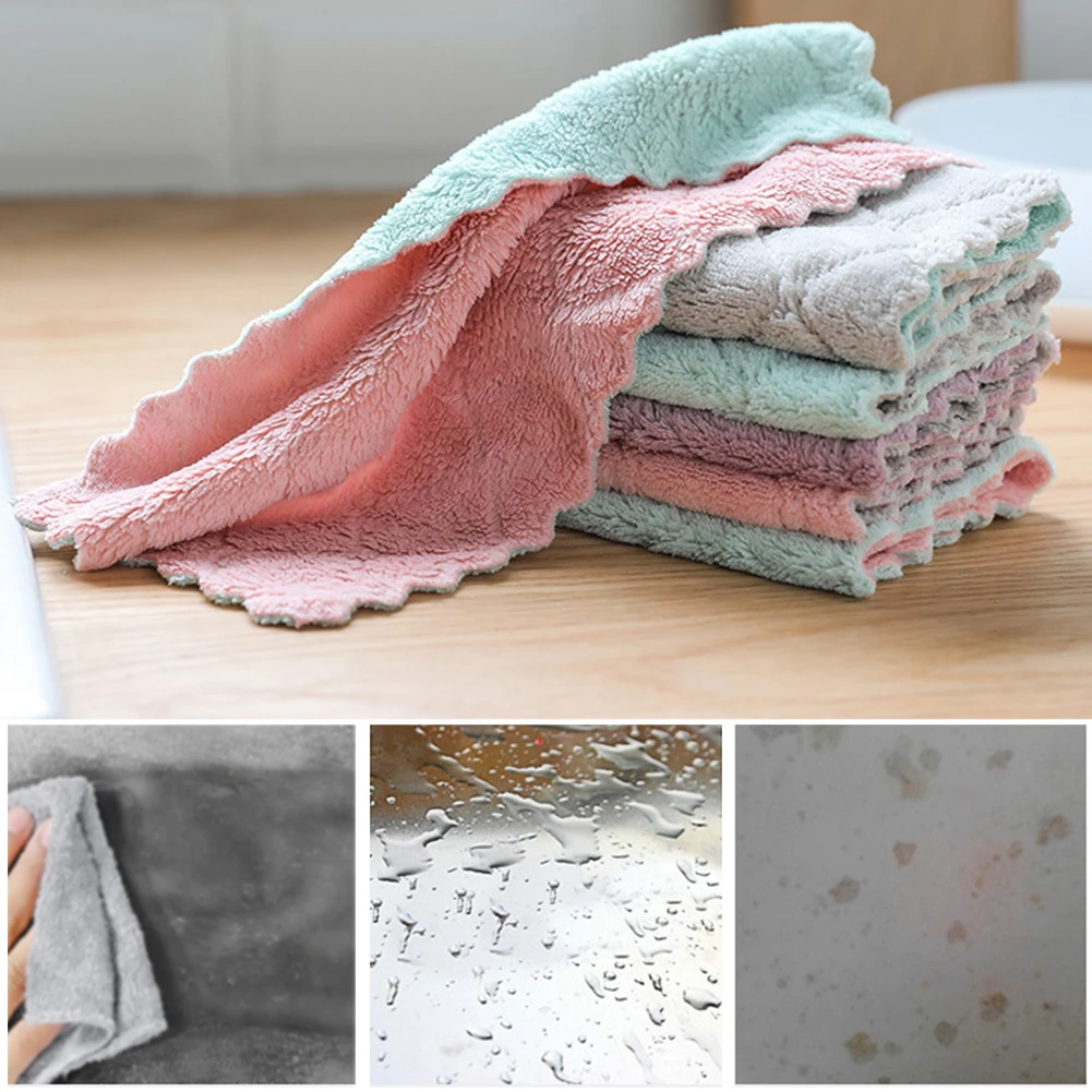 

1/6pcs Microfiber Cleaning Towel Kitchen Dish Cloth High-efficiency Tableware Household Kichen Tools Gadgets Cosina Trapillo