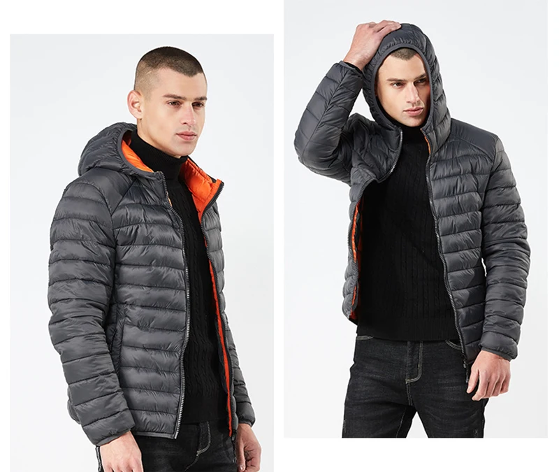 NIGRITY мужской пуховик, Повседневная модная зимняя куртка для мужчин, ветровка с капюшоном, теплое пальто, мужская верхняя одежда, размер S-XXL