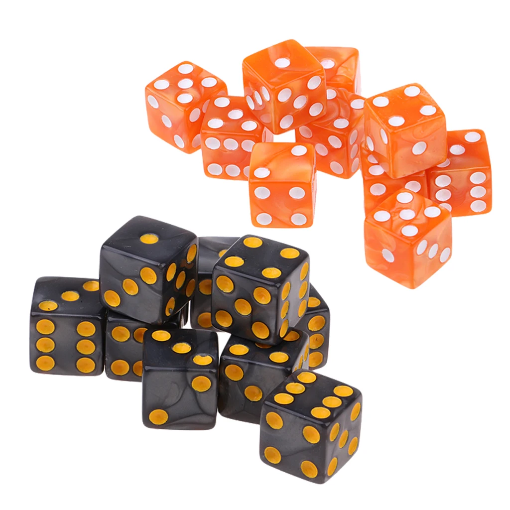 20Pcs Six Sided D6 Dices TRPG Toys for DND MTG Party Roleplay Accessory Gift