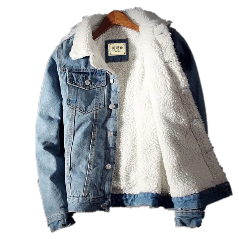 1kg Winter Cashmere Denim Jacket Men 