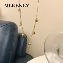 MLKENLY 925 Стерлинговое длинное серебряное ожерелье модные дизайнерские золотые капли декоративные плоды личное ожерелье для женщин ювелирные изделия