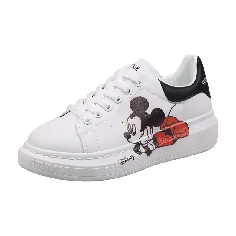 Disney-Zapatos Con Estampado De Mickey Mouse Para Mujer, Zapatillas A La Moda, Zapatos Informales Transpirables, Cómodos