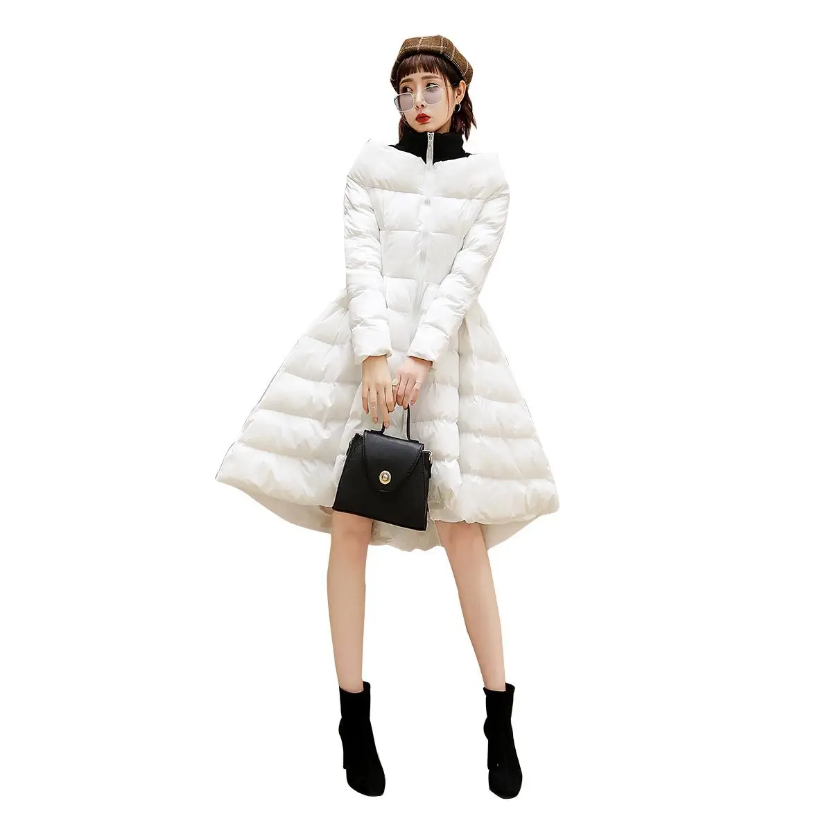 Стиль корейский стиль средней длины пуховое зимнее хлопковое теплое пальто для похудения
