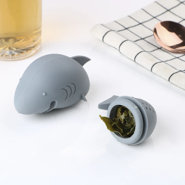  Cute Shark Shape PVC material Tea Bag Holder Cup Mug