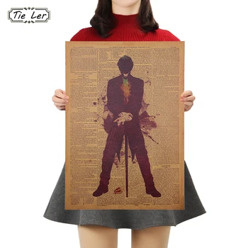 

TIE LER Nostalgic Kraft Paper Classic Marvel Movie Poster Wall Sticker Bar Cafe Home Decoration Painting 50.5X36cm