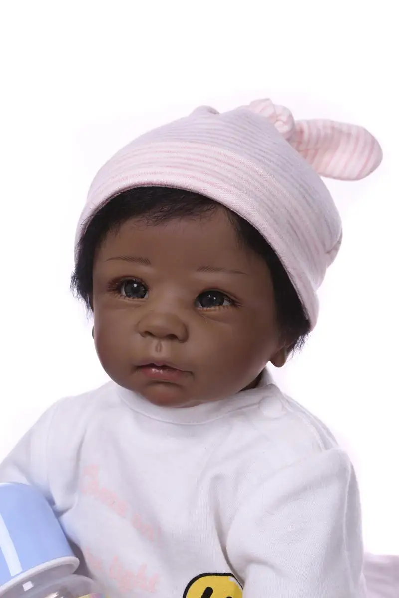 Кукла bebes Reborn 56 см прелестная силиконовая кукла Reborn Младенцы обернутая Bebe Reborn Negra Menina De силиконовый подарок на день рождения Brinquedo