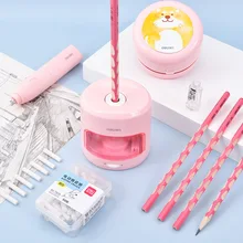 

5 In 1 Deli High Quality Student Electric Stationery Set Table Cleaner Electric Eraser Pencil Electric Pencil Sharpener Gift Box