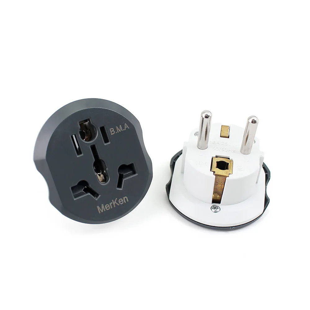 

EU Universal Adapter,Wall Socket EU Converter 2 Round Socket,AU US UK CN To EU,AC 16A 250V Travel Power Adapter