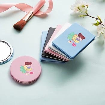 

Funny Cute Makeup Mirror with 2 Sides for Girl Light Portable travel Folding Compact Cosmetic Vanity Pocket Magnifying Mirrors