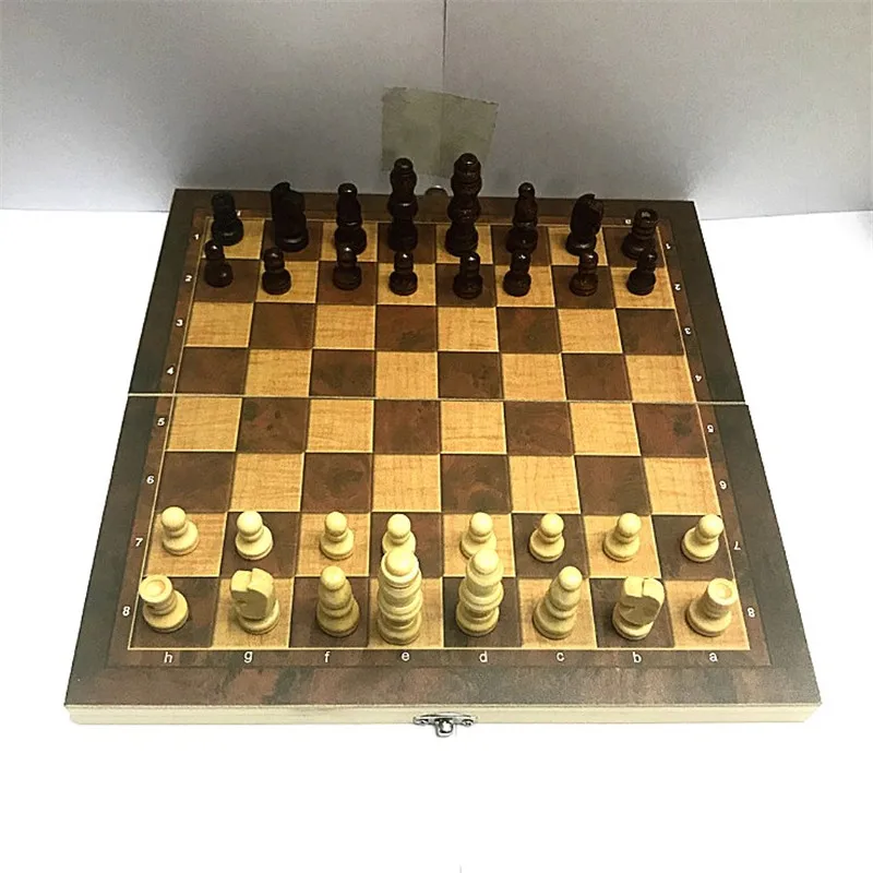 3 in 1 Hand Made Wooden Board Game Set Travel Games Chess Backgammon Draughts