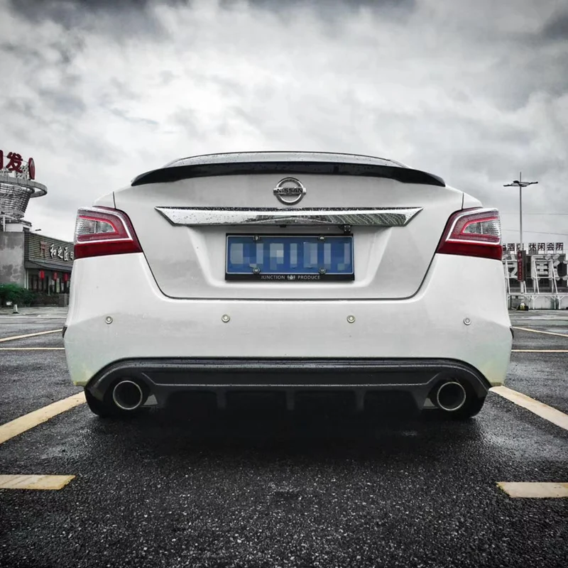 

Good Fitment Carbon Fiber Weave P Style Back Lip Rear Bumper Spoiler Diffuser For nissan Altima 2013-2015 Car Styling car acces