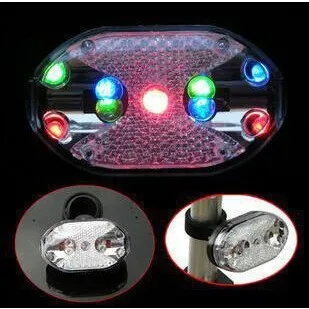 Велосипедные фары 9led хвост светильник 7-ми сегментный возникают в режиме вспышки семь Цвет светильник безопасный Предупреждение светильник для верховой езды аксессуары