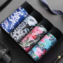 4 Pcs/Lot Underwear Men Boxer Homme Brand Mens Underpants Male Panties Breathbale Shorts U Convex Pouch Men Plus Size L-3XL