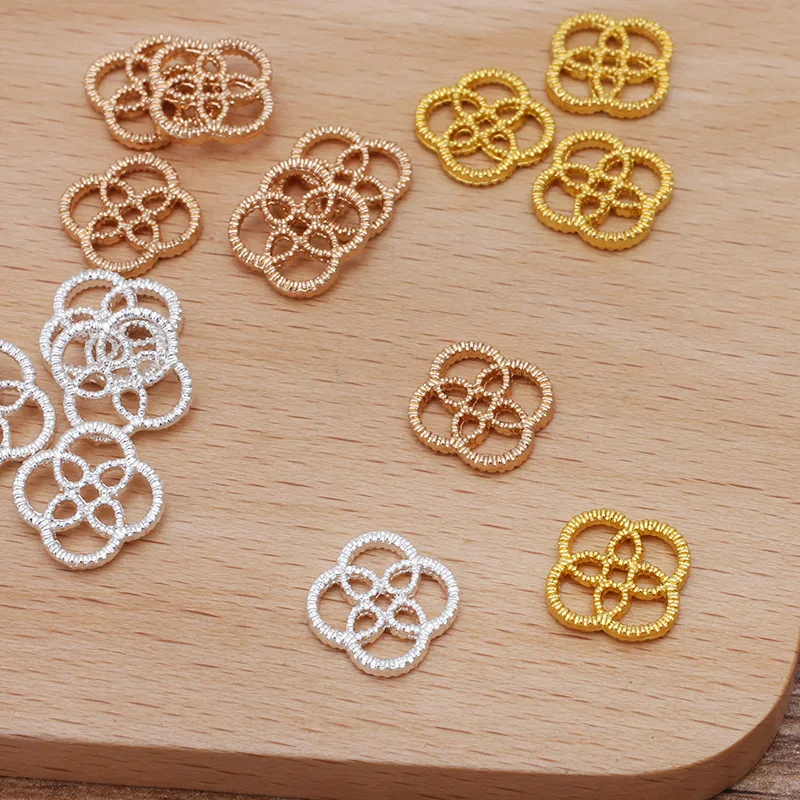 200 Pieces/lot 12mm Metal Flower Connector Diy Handmade Jewelry