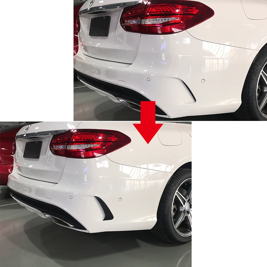 Наклейки на задний бампер Mercedes Benz C Class S205 для автомобиля с кузовом универсал C180 C200
