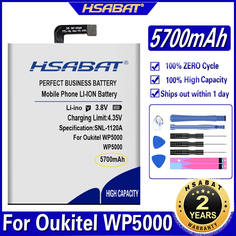 Аккумулятор HSABAT 5700 мАч мобильный телефон для аккумуляторов Oukitel WP5000 WP