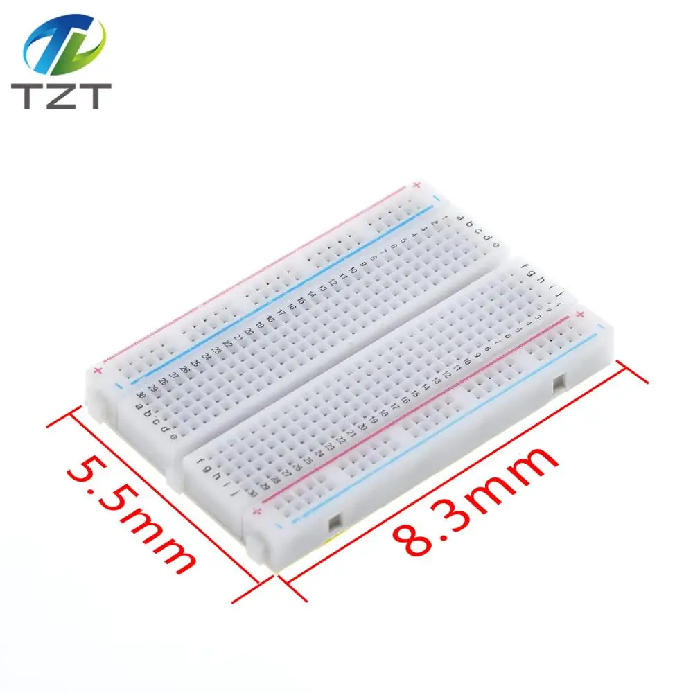 breadboard 400Points TZT MB102 макетный силовой модуль+ MB-102 830 точек без пайки прототип хлебная плата комплект+ 65 гибких перемычек - Цвет: breadboard 400Points