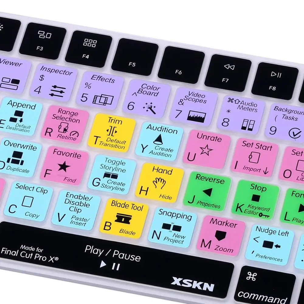 Клавиатура XSKN для Apple финал Cut Pro X беспроводная клавиатура iMac Magic английская FCP