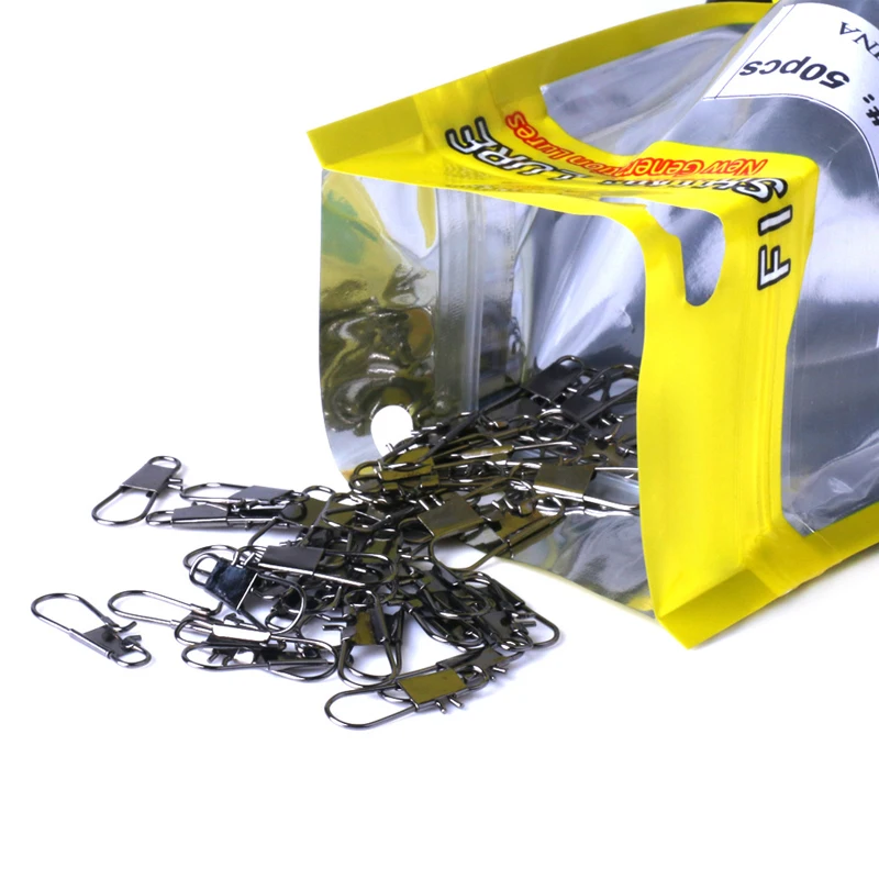 50PCS/Lot  Carp Fishing Accessories Luya Fishing Type B Pin  Rolling Swivel For Model 1#2#3#4#5#6 Stainless Steel Metal Outdoor