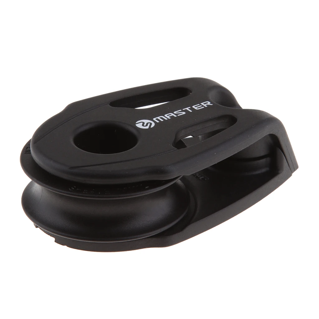 40mm Single Sheave Bearing Wheel Pulley Composite Block 10mm Sailboat Parts - Black