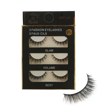 

3 Pair/Lot Think Black False Eyelashes Lashes Sexy natural Voluminous Hot Sale false Eye Lashes extension Freeshipping j1018