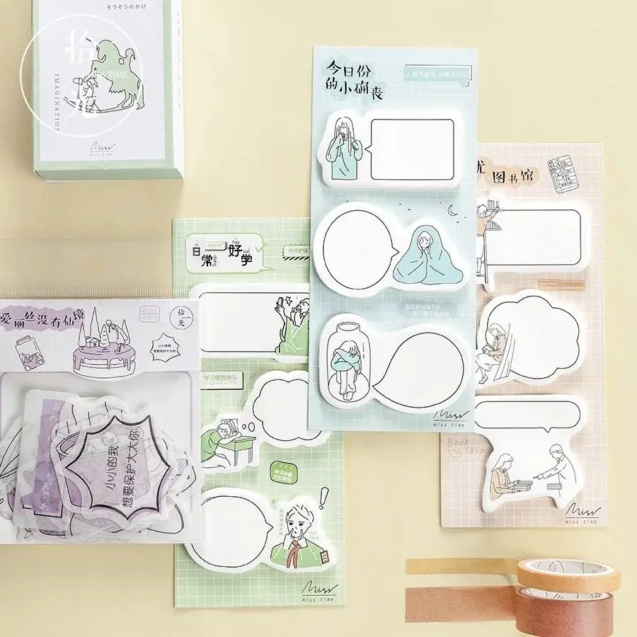 60 шт./лот Kawaii блокноты для заметок креативный пост-ит заметки Dialog Sticky Note Bullet Journal стикер сообщений канцелярские товары школьные принадлежности