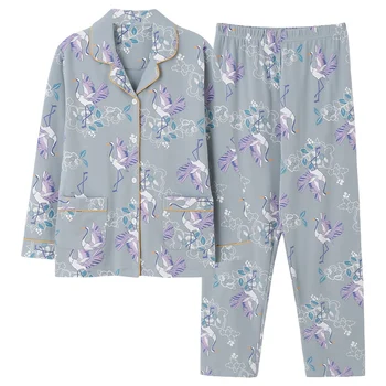 

XIZOU Winter Autumn Pyjamas Cotton Pj Pajamas Set Women Sleepwear Women's Pajama Sets Pijamas Mujer Girl Pijamas Home Clothes