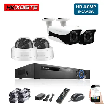 

POE IP Home Cctv Camera Security System Kit 4ch Outdoor Waterproof Video Surveillance Cameras HD Monitoring Camera NVR Full Set