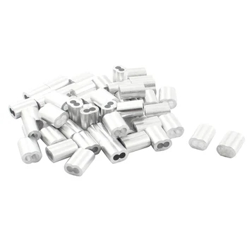 

50Pcs 15mm Aluminum Hourglass Ferrules Sleeve Crimp for m Wire Rope