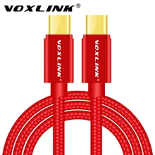 VOXLINK-Cable USB tipo C de alta velocidad, USB-C macho a USB-C macho, cargador de datos tipo C para MacBook Nexus 5X/6P Oneplus 2 3 ZUK Z1