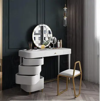 

Multifunctional dressing table with lamp bedroom dressing table storage cabinet integrated dressing table