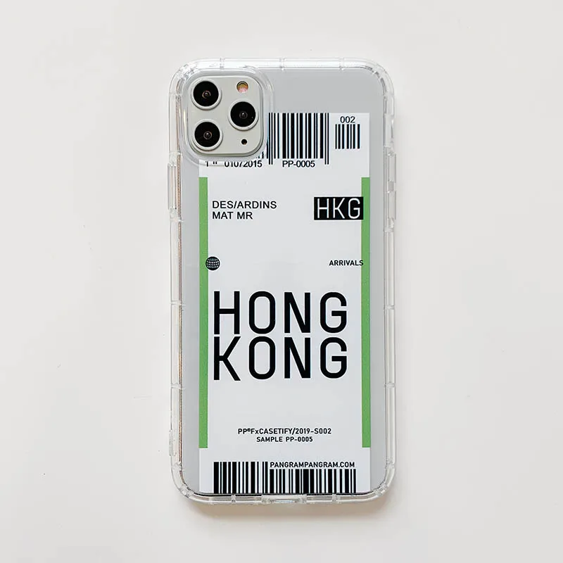 2 Ins Travel Label Country Phone Case For iPhone 11Pro Max 7 8 6 6s Plus X XR XS Max Flight Ticket Letter Soft Silicone Back Cover - Цвет: 2