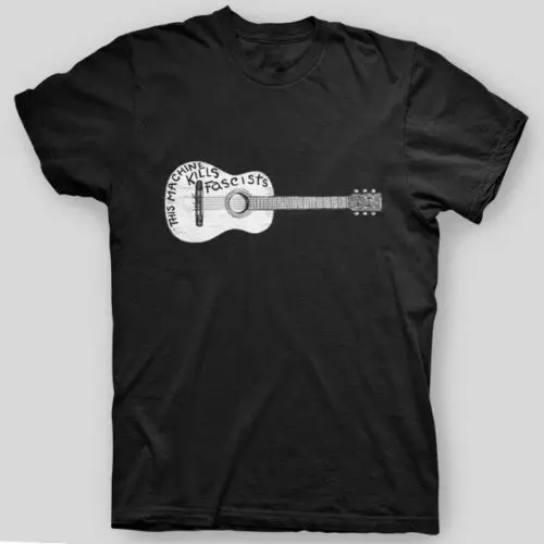 Футболка в стиле панк с надписью THIS MACHINE KILLS FACIST Woody Guthrie Against Me размеры S 5X| |