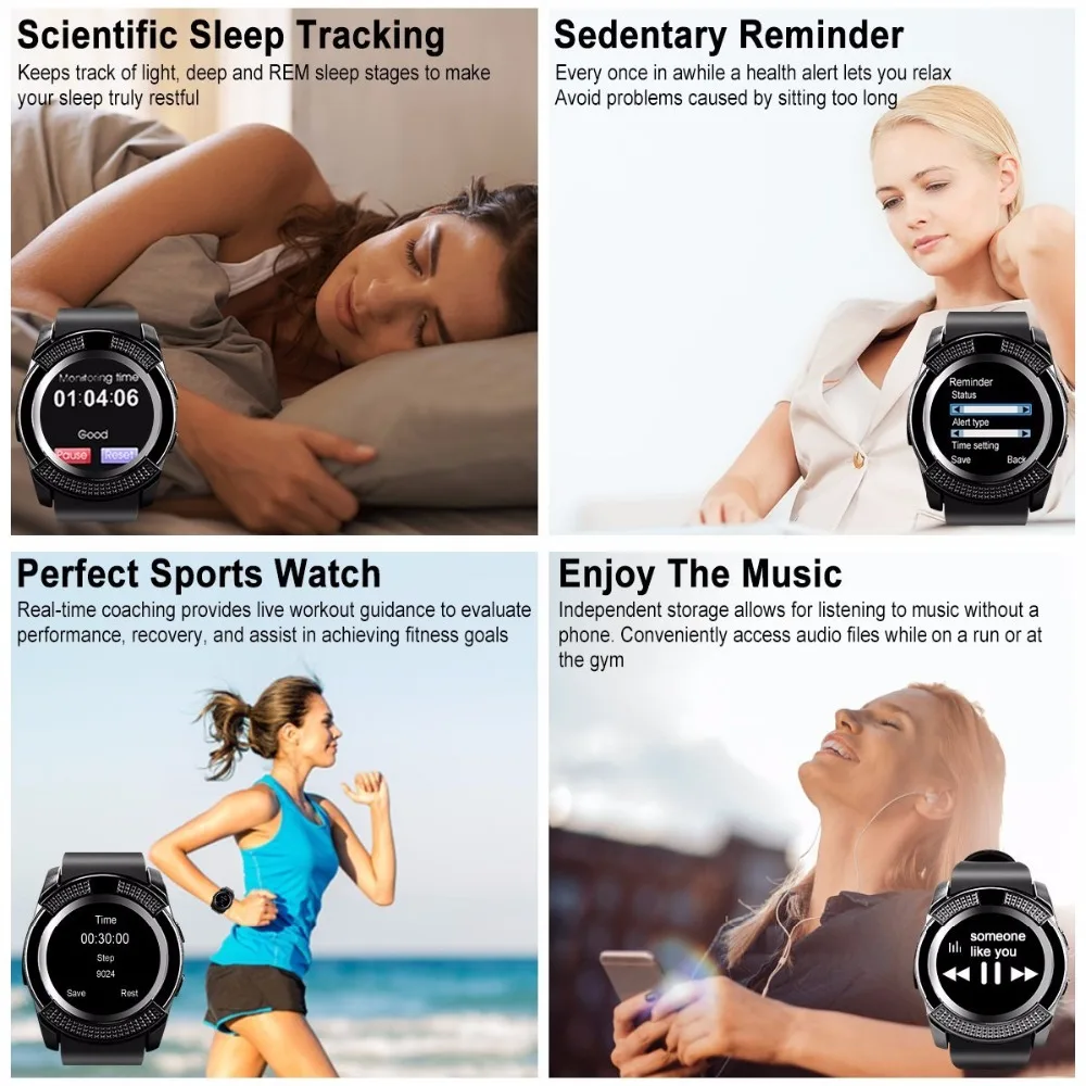 V8 Смарт часы для мужчин Bluetooth спортивные часы для женщин дамы Rel gio Smartwatch с камерой sim-карты слот Android телефон PK DZ09 Y1 A1