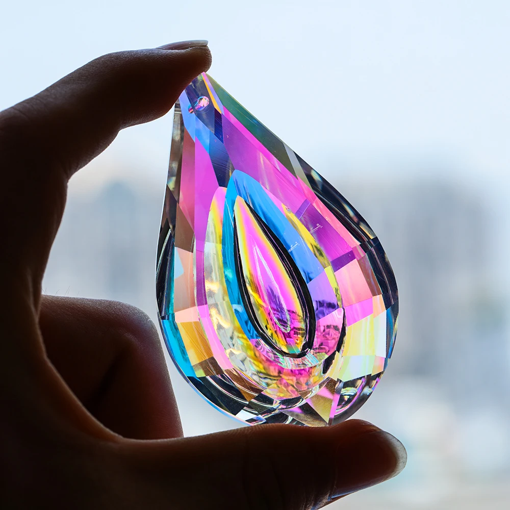 Crystal Sun Catcher Hanging Crystals Prism for Windows Decoration Sun Catcher Rainbow Chandelier Parts DIY Home Garden Party