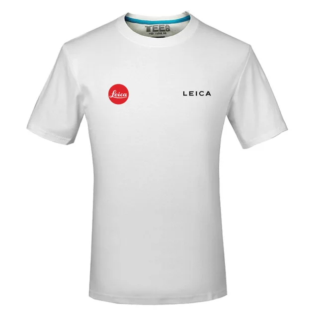 Летние хлопковые футболки Leica с логотипом футболки с коротким рукавом Slim Fit Модные Топы И Футболки Мужская одежда m r