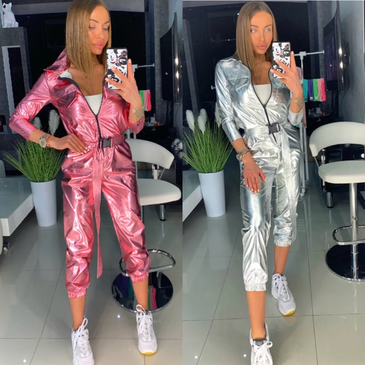 2019 Европейская и американская мода женский темперамент классический сплошной