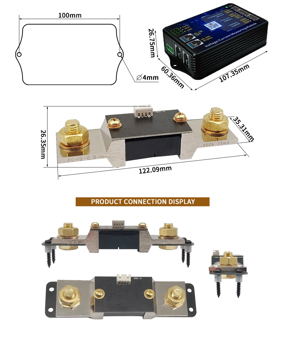 JUNCTEK KG-F battery monitor kit layout