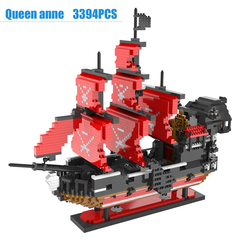 Лоз мини-блоки Caribbean пиратский парусный корабль с черной жемчужиной лодка queen Annes 3D модель DIY Строительные Алмазные Блоки Кирпичи Детские игрушки - Цвет: no original box 709