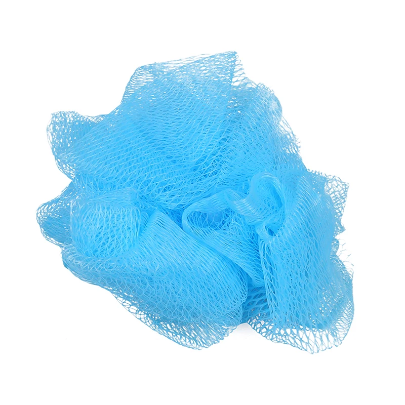 Mesh Soft Bath Sponge Body Pouf Shower Loop Scrubber Blue 2 Pcs